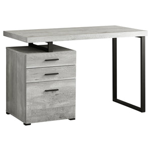 48" Compact Computer Desk in Grey Woodgrain w/ Black Metal