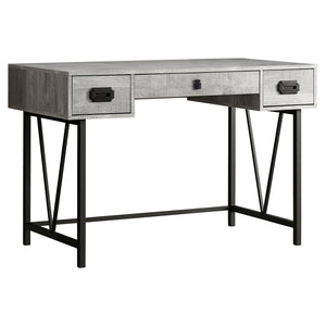 48" Vintage-Style Grey Woodgrain Office Desk