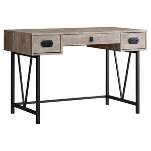 48" Vintage-Style Taupe Woodgrain Office Desk