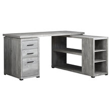 Load image into Gallery viewer, 60&quot; L-Shaped Office Desk in Grey Woodgrain
