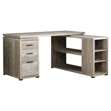 Load image into Gallery viewer, 60&quot; L-Shaped Office Desk in Soft Taupe Woodgrain
