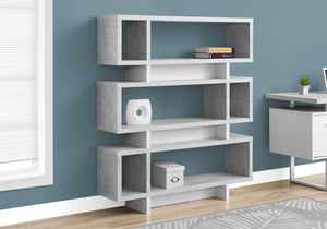 Gorgeous Bookcase w/ Light Gray Faux Cement & Geometric Design