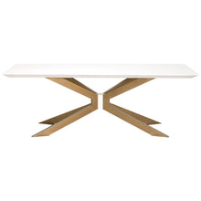 Load image into Gallery viewer, Ivory Concrete &amp; Brass 87&quot; Modern Executive Desk / Meeting Table
