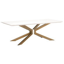 Load image into Gallery viewer, Ivory Concrete &amp; Brass 87&quot; Modern Executive Desk / Meeting Table
