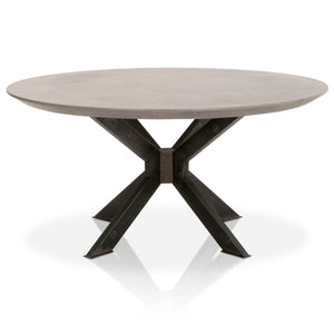 Ash Gray Concrete & Distressed Iron 60" Circular Meeting Table