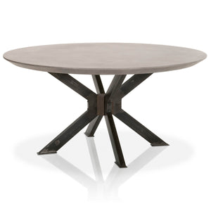 Ash Gray Concrete & Distressed Iron 60" Circular Meeting Table