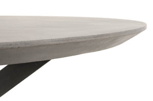 Ash Gray Concrete & Distressed Iron 60" Circular Meeting Table