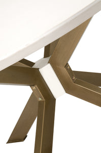 Ivory Concrete & Brass 60" Circular Meeting Table