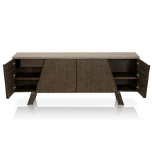 Load image into Gallery viewer, 79&quot; Sophisticated Oak Storage Credenza
