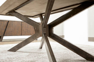 87" Gray Ash and Distressed Iron Conference Table