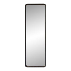 Vintage Office Mirror w/ Simple Black & Gold Frame