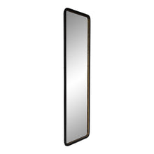 Load image into Gallery viewer, Vintage Office Mirror w/ Simple Black &amp; Gold Frame
