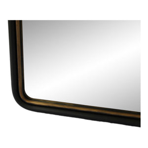 Vintage Office Mirror w/ Simple Black & Gold Frame