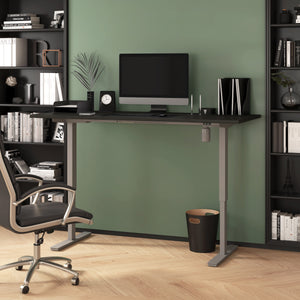 Electric Adjustable 72" Desk in Deep Gray