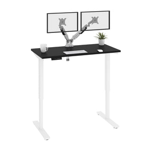 Black & White 48" Twin Monitor Adjustable Desk