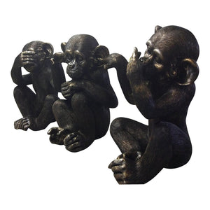See No Evil Chimps Statue w/ Realistic Detail