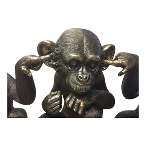 See No Evil Chimps Statue w/ Realistic Detail