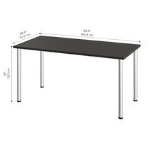 Load image into Gallery viewer, Industrial 60&quot; Office Desk with Deep Gray Top &amp; Silver Legs
