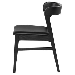 Wood & Padded Onyx Fabric Chair