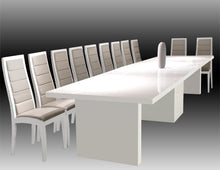 Load image into Gallery viewer, Modern White Lacquer Conference Table (Expands from 53&quot; W to 167&quot; W)
