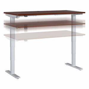 60" Hansen Cherry & Silver Executive Desk with Adjustable Top