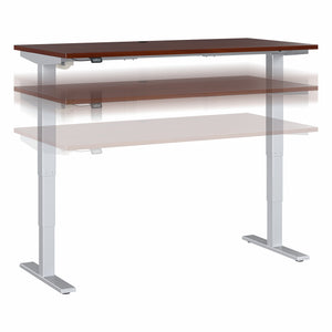 60" Hansen Cherry & Silver Executive Desk with Adjustable Top