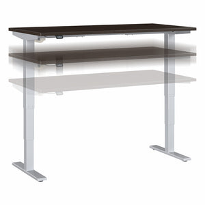 60" Chocolate Cherry Deep Executive Desk with Adjustable Top