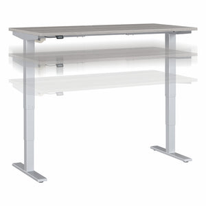 60" Extra Deep Modern Adjustable Desk in Platinum