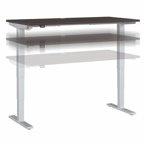 60" Extra Deep Modern Adjustable Executive Desk in Storm Gray