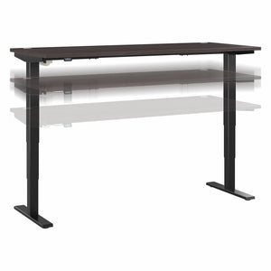 72" Storm Gray & Black Executive Desk with Adjusting Top