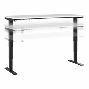 72" White & Black Executive Desk with Adjusting Top