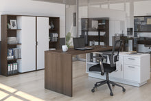 Load image into Gallery viewer, L-Shaped 71&quot; Antigua and White Executive Desk with Storage
