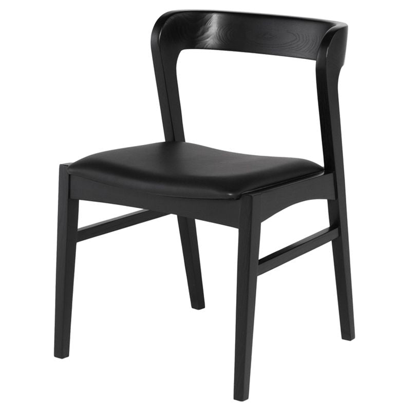 Wood & Padded Onyx Fabric Chair
