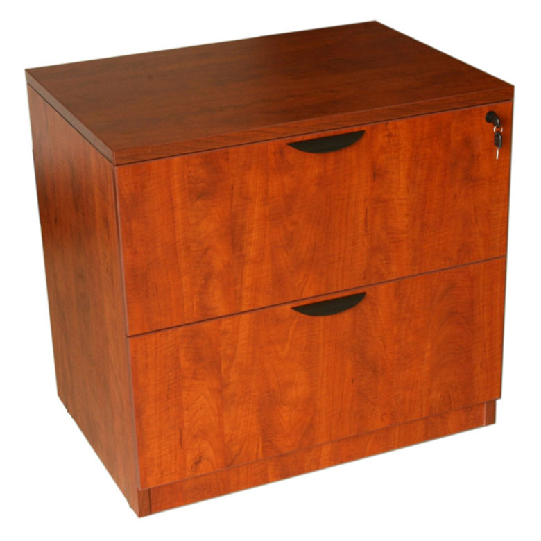 Cherry Locking Two-Drawer Lateral Filing Cabinet