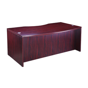 Elegant 71" Mahogany Office Desk w/ Bow Front Design