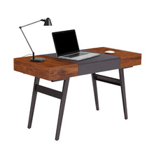 Load image into Gallery viewer, 51&quot; Expandable Desktop Desk with Storage in Mahogany/Slate
