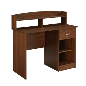 41" Oak Layered Desk with Small Hutch
