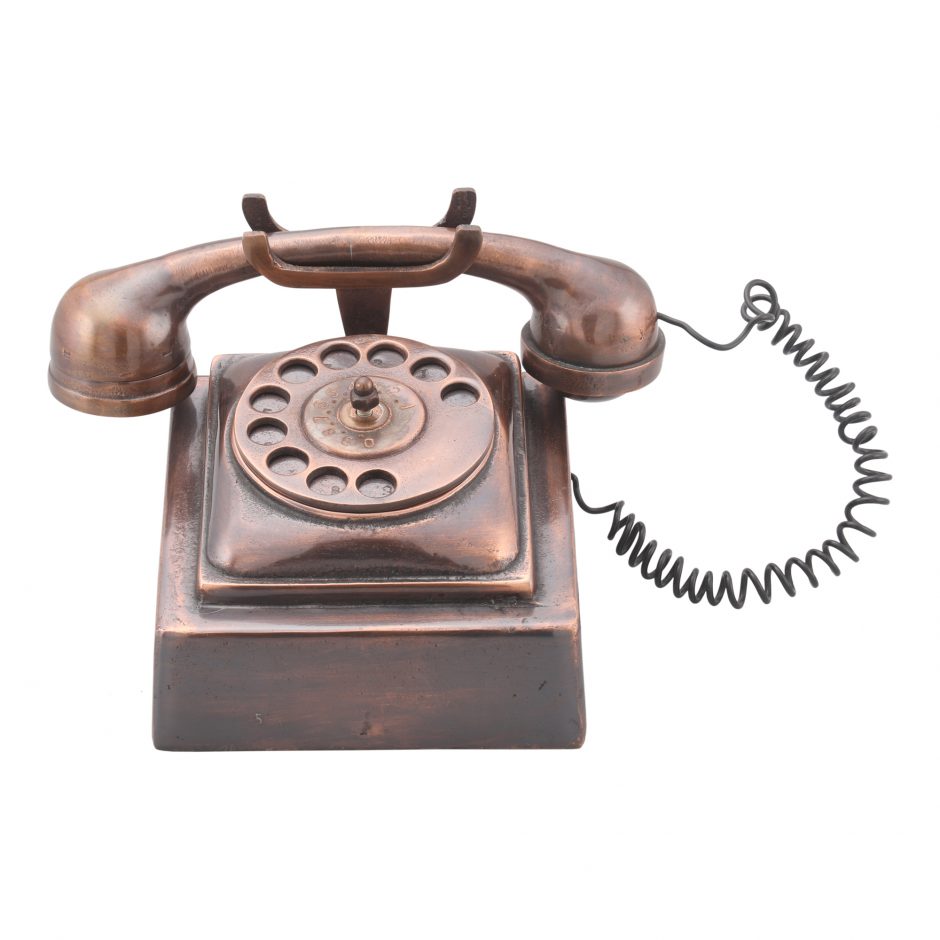 Bronze Office Decor w/ Rotary Dial Phone Design