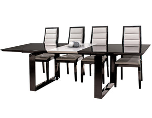 Modern Black Lacquer Conference Table with Gray Lacquer Central Extension