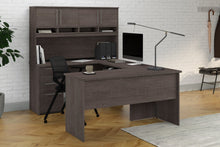 Load image into Gallery viewer, 60&quot; Bark Gray U-Shaped or L-Shaped Desk with Extra Storage
