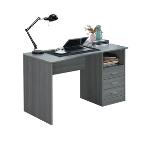 51" Gray Woodgrain Modern Desk with File