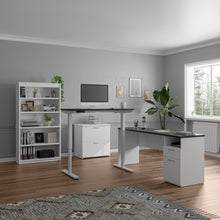 Load image into Gallery viewer, 72&quot; Slate &amp; White Adjustable 3 Piece L-Desk Set

