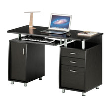 Load image into Gallery viewer, 48&quot; Curved Cabinet Espresso Woodgrain Desk
