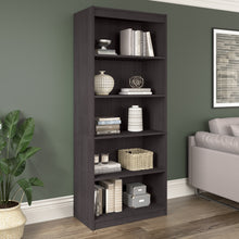 Load image into Gallery viewer, 30&quot; Five Shelf Bookcase in Charcoal Maple
