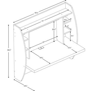 Modern Innovative Floating Wall Mounted Desk in Black