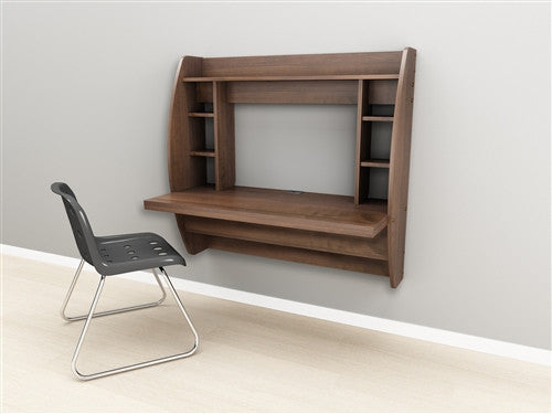 Modern Innovative Floating Wall Mounted Desk in Espresso