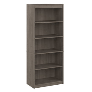 30" Sturdy 5 Shelf Bookcase in Silver Maple