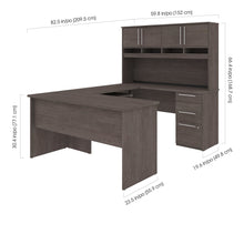Load image into Gallery viewer, 60&quot; Bark Gray U-Shaped or L-Shaped Desk with Extra Storage
