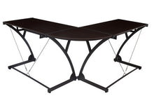 Load image into Gallery viewer, Mocha Walnut L-shaped Desk with Solid Wood Work Surface and Storage
