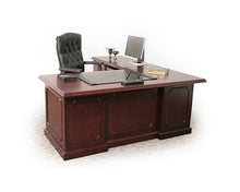 Load image into Gallery viewer, Premium L-shaped Mahogany Veneer Office Desk
